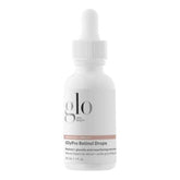 Glo Skin Beauty GlyPro Retinol Drops bottle closeup highlighting smoothing and brightening