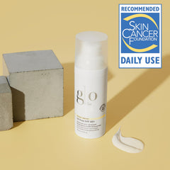 Glo Skin Beauty SPF 40+ mineral sunscreen packaging highlights clean oil-free formula