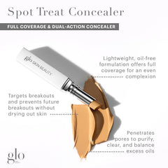 Glo Skin Beauty Spot Treat Concealer tip near blemish for precise correction.