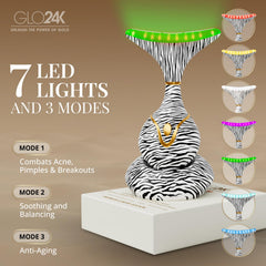 GLO24K ergonomic face massager fits fingertips for precise sculpting sessions.