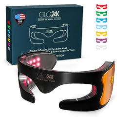 GLO24K Face Beauty Mask close up with seven color LEDs for radiant skin