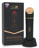 GLO24K red-light face device for at-home skincare sessions.