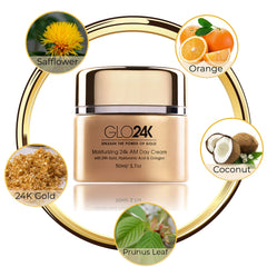 GLO24K spa-like massage session demonstrates calming, nourishing routine.