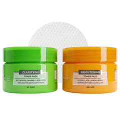 Global Beauty Care toner pads duo pack brightening and clarifying formulas for smoother skin.