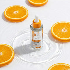 Global Beauty Care Vitamin C Serum texture on skin indicating smooth, refreshed feel