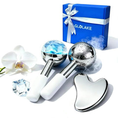 GLOLAKE Ice Roller for Face delivers cooling relief to refresh tired skin.