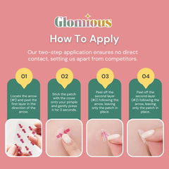 Glomious Pimple Patches two-step application avoids touching the patch surface
