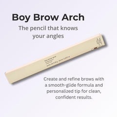 Glossier Boy Brow Arch flat-edge fills sparse areas with soft color.
