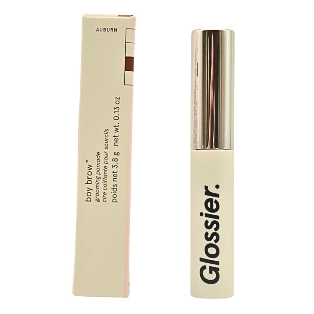 Glossier Boy Brow Auburn bottle pump for quick, buildable brow definition.