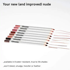 Glossier Lip Liner Graze closeup on lip line for defined shape.