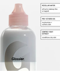 Glossier Milky Oil pump dispenser enables mess-free application and removal.