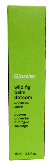 Emballage du Glossier Balm Dotcom Wild Fig prêt à emporter.