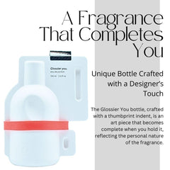Glossier You EDP XL label detail, premium branding and finish.