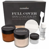 Glossiva tattoo cover-up makeup bottle shows waterproof, long-lasting coverage