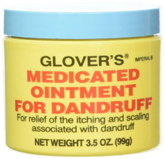 Glover's Medicated Ointment dandruff jar helps relieve itching and visible flakes.