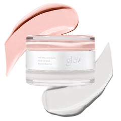 Glow not dry concealer pink-white bottle demonstrates dual-color coverage for blemish concealment.