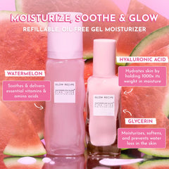 Glow Recipe Hyaluronic acid plumping image highlights moisture retention for a supple look.
