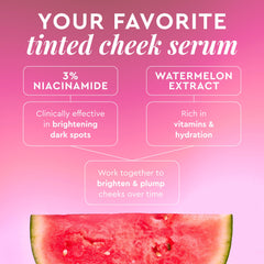 Doe-foot applicator applying Glow Recipe serum for natural blush