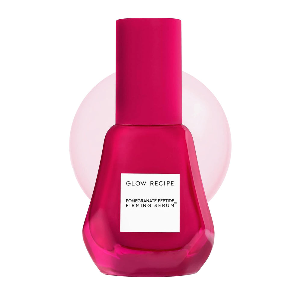 Glow Recipe pomegranate copper peptides serum bottle showing hydrating formula for smoother skin