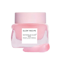 Glow Recipe Watermelon Glow Night Treatment travel tube closeup, showcasing overnight renewal potential.