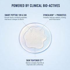 Texture swirl of Glowbiotics Calming Restorative Treatment highlighting hydrating, calming properties