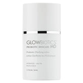 Glowbiotics Probiotic Clarifying Lotion bottle with pump delivering matte hydration for oily skin.