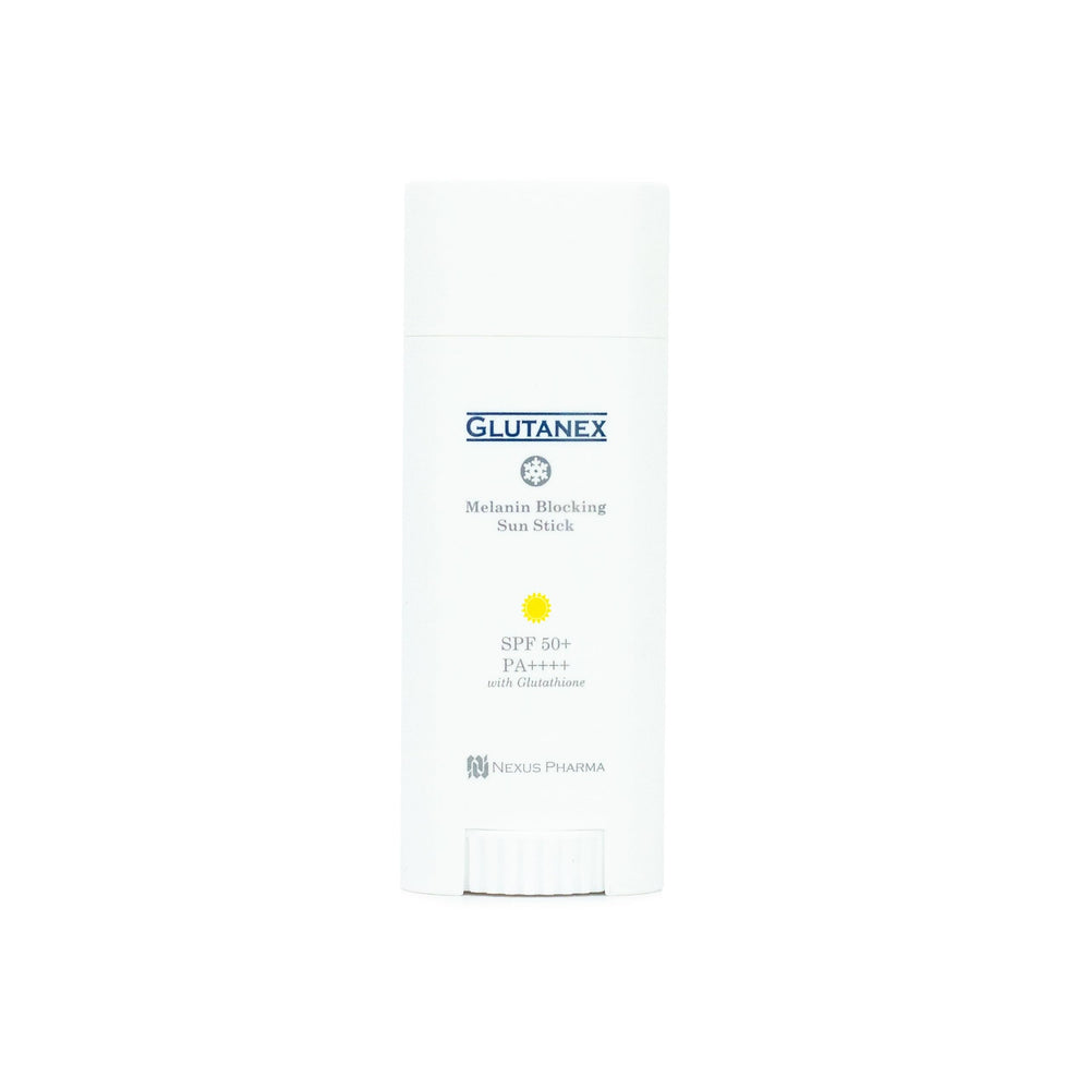 Glutanex Melanin Blocking Sun Stick SPF 50+ in outer packaging for shade protection