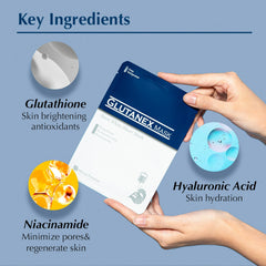 Glutanex Snow White Mask being applied on the face demonstrates quick 15-minute treatment