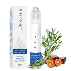 Gluvelessia Hair Growth Serum Roll On Rosemary bottle provides follicle nourishment and targeted application
