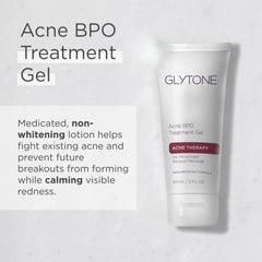 Glytone Acne BPO spot application close-up demonstrates precise pimple treatment.