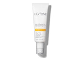 Glytone Age Defense UV Mineral Sunscreen Serum bottle in use, offering daily sun protection