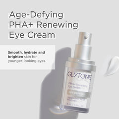 Close-up of Glytone Eye Cream texture showing silky hydration.