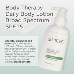 GLYTONE lotion close-up texture highlighting glycolic exfoliation for refined skin