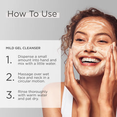 GLYTONE Mild Gel Exfoliating Cleanser on hand demonstrates easy daily use and hydration.