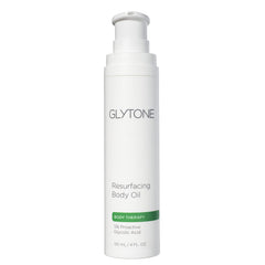 Glytone Resurfacing Body Oil bottle - unscented hydration for dry skin.