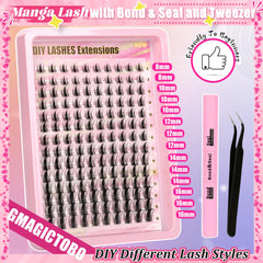 Gmagictobo Lash Clusters Kit glue bottle for secure wear.