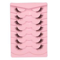 Gmagictobo natural half lashes, cat-eye clear band, for seamless daytime definition.
