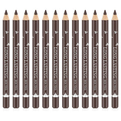 Go Ho 12-piece dark brown brow and eyeliner pencils for versatile definition.
