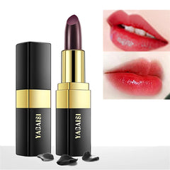 Go Ho Black Color Changing Lipstick outer tube with sleek packaging and mood-responsive shade.