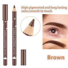 Go Ho brown eyebrow pencil application close-up for smooth, blendable color.