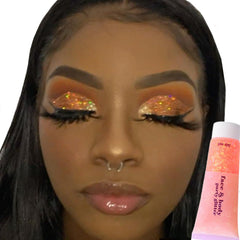 Go Ho Orange Body Glitter Sequin adds durable, safe shimmer to skin.