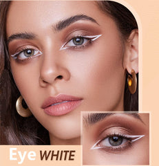Go Ho white eyebrow pencils brow-definition closeup demonstrates eye-brightening effects.