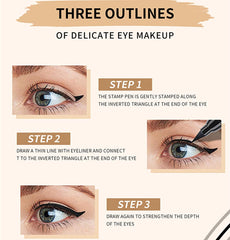 Go Ho Winged Eyeliner Stamp enables quick, symmetric eye makeup for busy days.