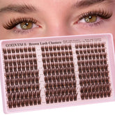 Goddvenus packaging shows Brown Wispy Lash Clusters for easy, natural wear
