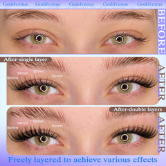 Goddvenus DIY lash extensions kit 132pcs 10-16mm for customizable volume.