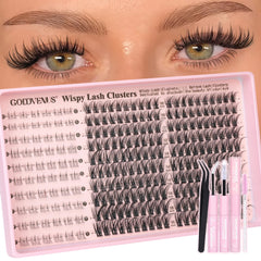 Goddvenus lash clusters top wispy for a natural, wide-eyed look.