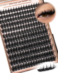 Goddvenus manga lash clusters with spikes closeup, textured fibers for fuller wispy look.