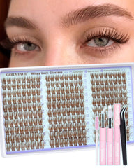 Goddvenus Wispy Lash Clusters Kit main image showing natural brown lashes for subtle definition