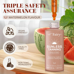 GOGIFTGO tanning drops melanin-activation concept supporting gradual sunless bronze.