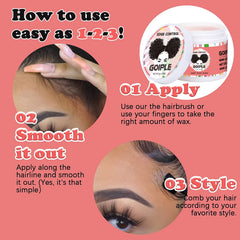 Goiple hair comb aids precise edge placement and detangling.